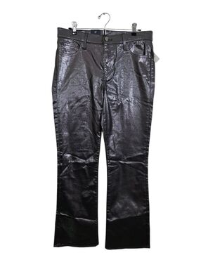 NWT GAP Mid Rise Metallic Baby Boot Jeans Cast Iron Grey Silver Size 31
